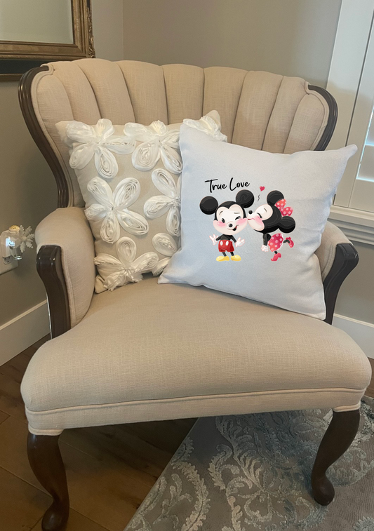 Minnie Kissing Mickey Love You Pillowcase