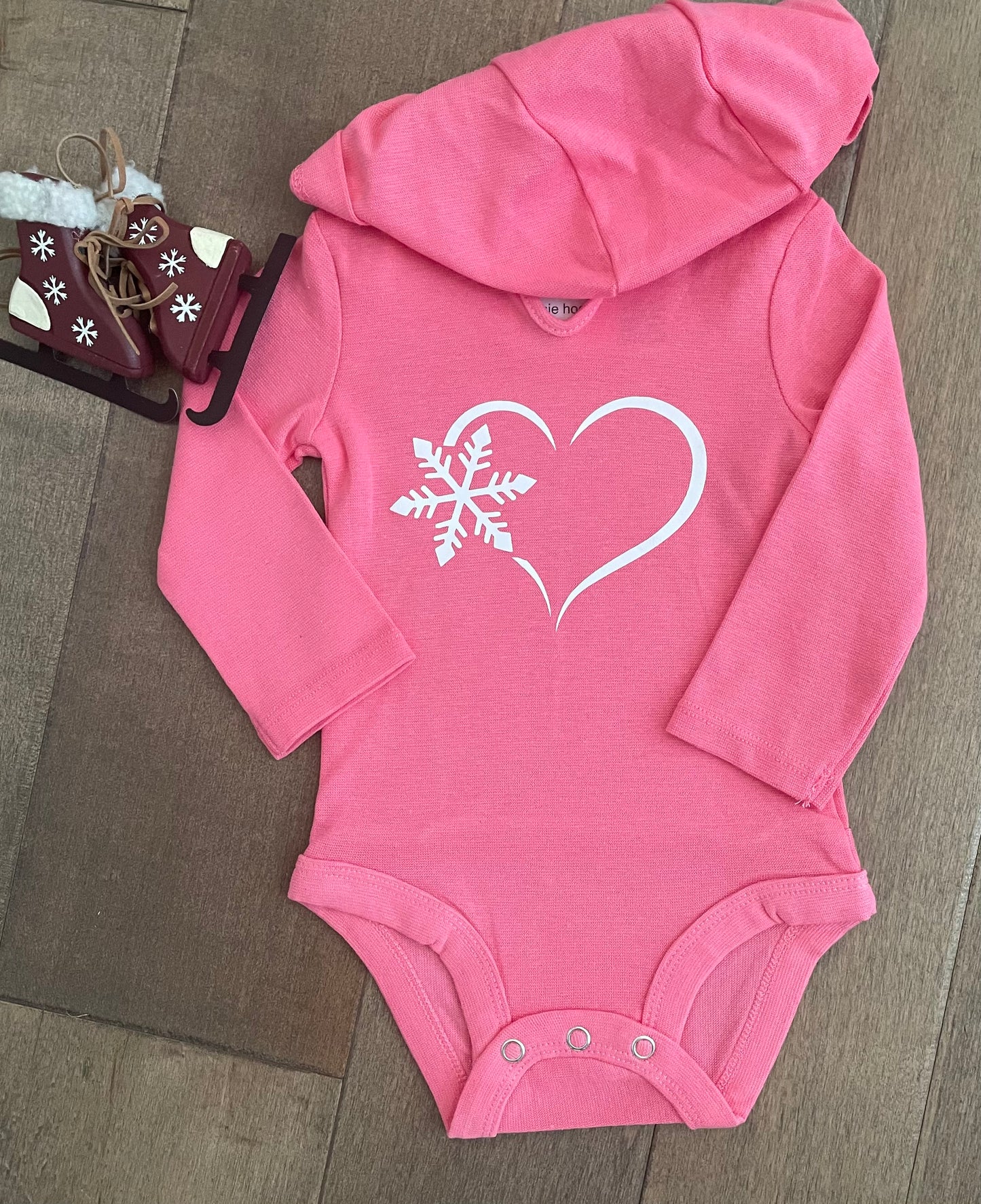 Snowflake Heart Hooded Onesie