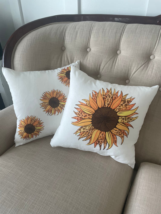 Leopard Print Sunflower Pillowcase
