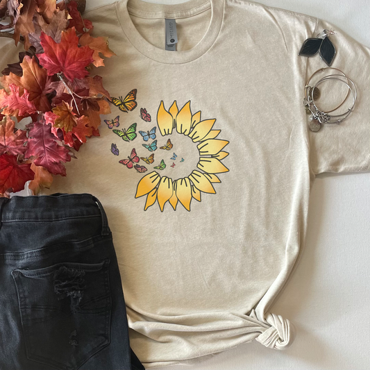 Flower w/ Butterflies T-shirt