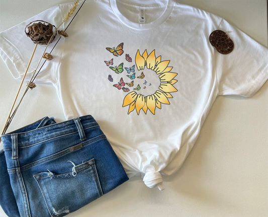 Flower w/ Butterflies T-shirt