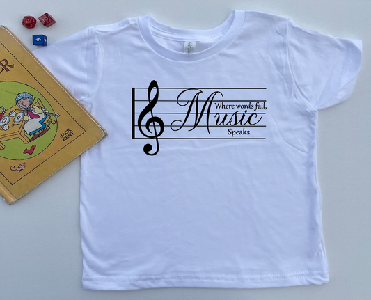 Music Speaks Kids Shirt