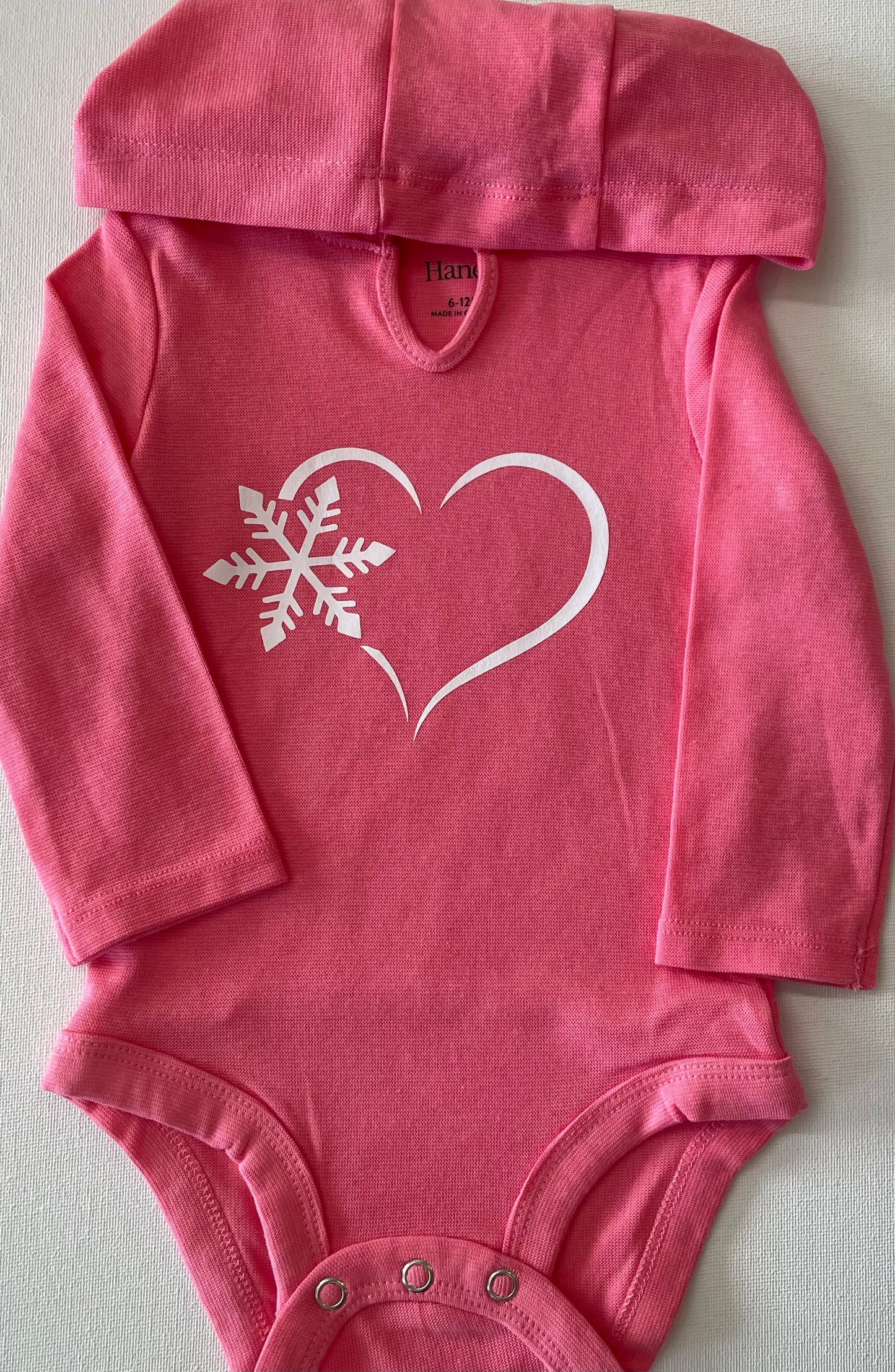 Snowflake Heart Hooded Onesie